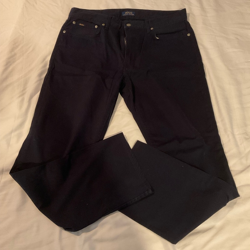 RALPH LAUREN NAVY BLUE PANTS STRAIGHT 5 POCKET 34/32.  LIKE NEW